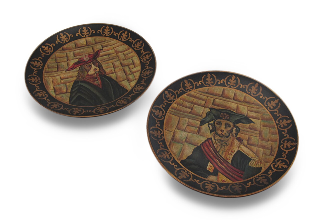 Set of 2 Royal Design Dog Collector Plates - Napoleon and Henry III